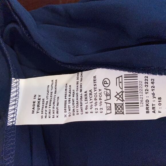 XYoung Boho Indie elastic waist pants built in belt navy blue medium - Picture 5 of 6